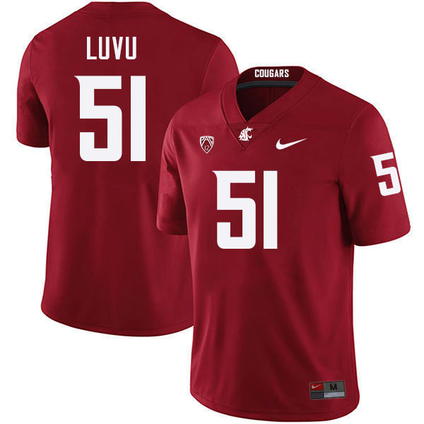 Frankie Luvu WSU Cougars Jersey.Washington State Cougars #51 Frankie Luvu Jersey Youth-Crimson